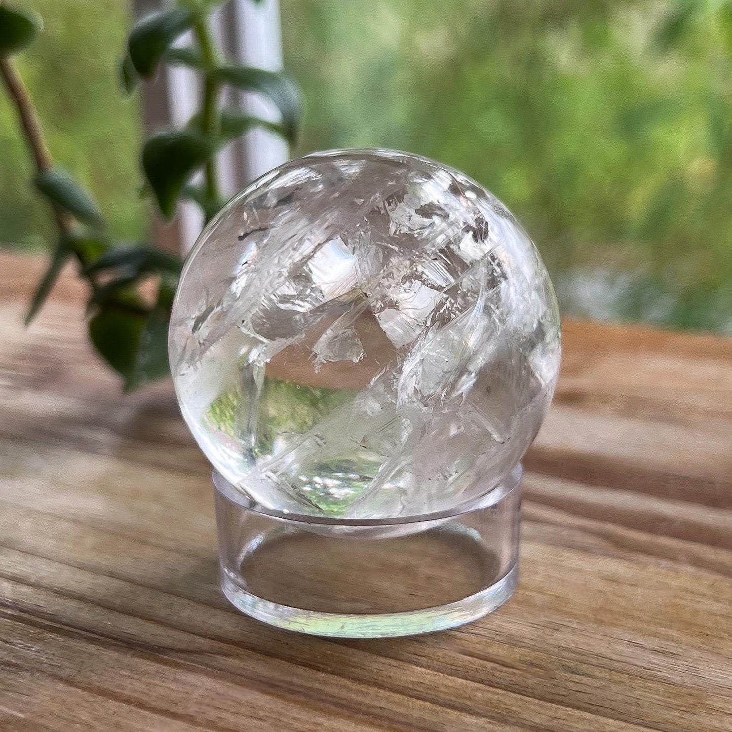 Pyrite in Girasol Quartz Sphere