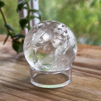 Pyrite in Girasol Quartz Sphere
