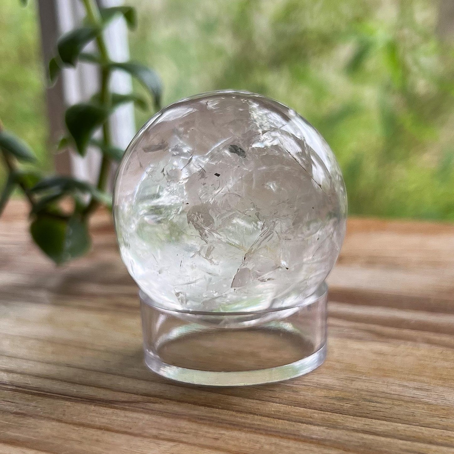 Pyrite in Girasol Quartz Sphere
