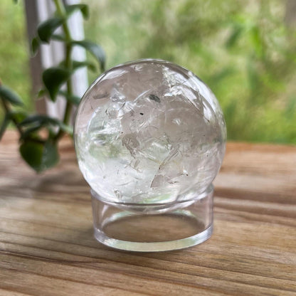 Pyrite in Girasol Quartz Sphere