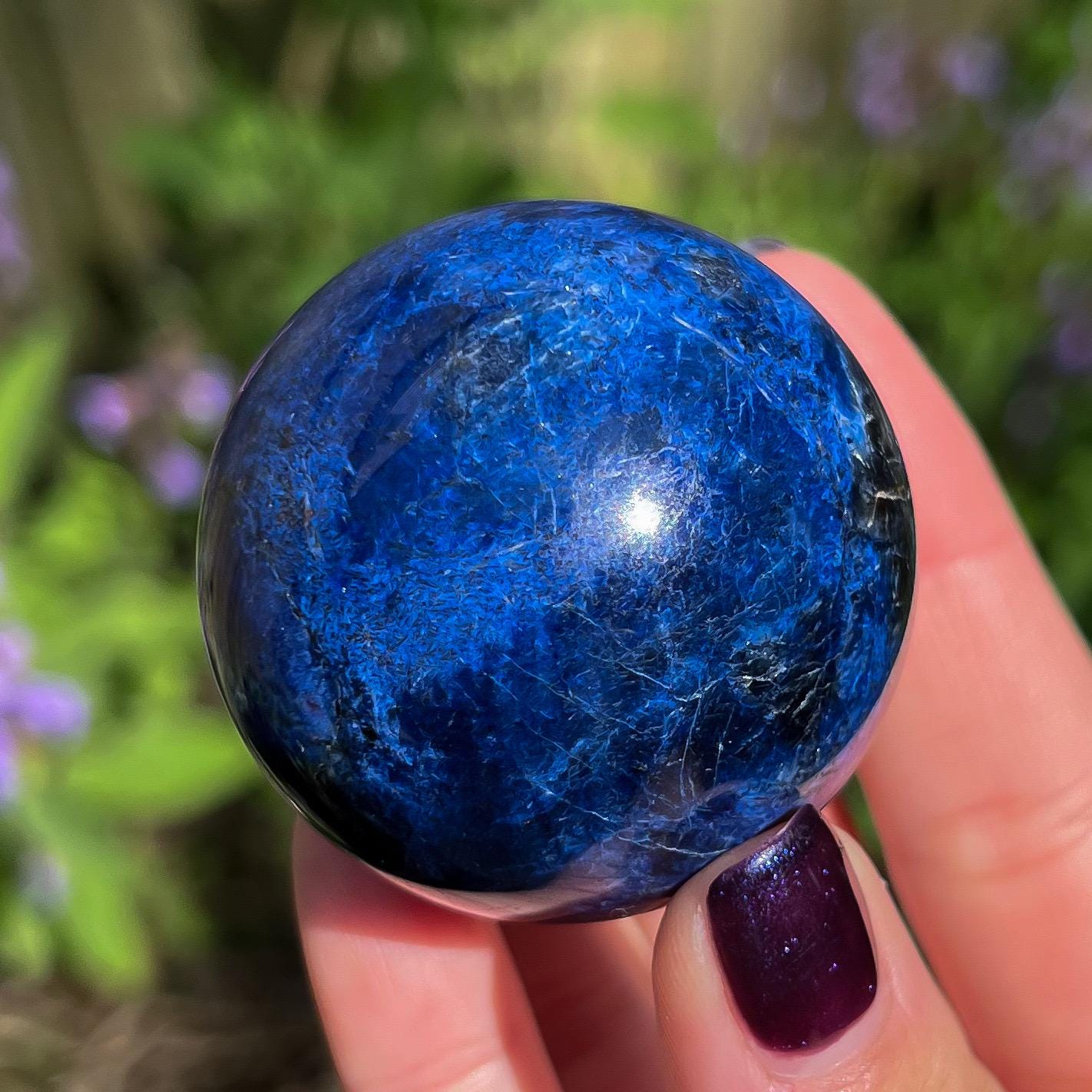 Dumortierite Quartz Sphere