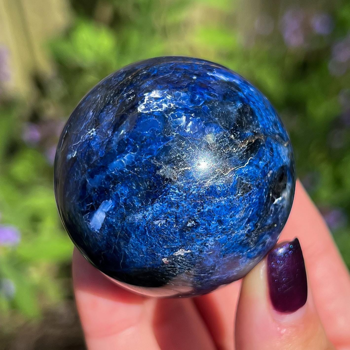Dumortierite Quartz Sphere