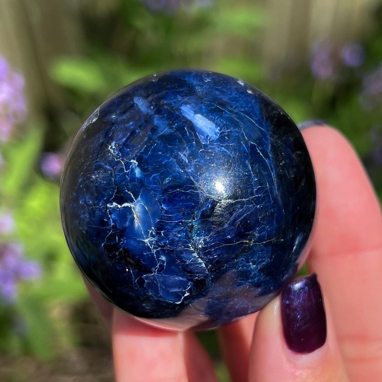 Dumortierite Quartz Sphere