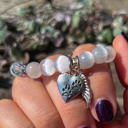 Pet Memorial Selenite Bracelet