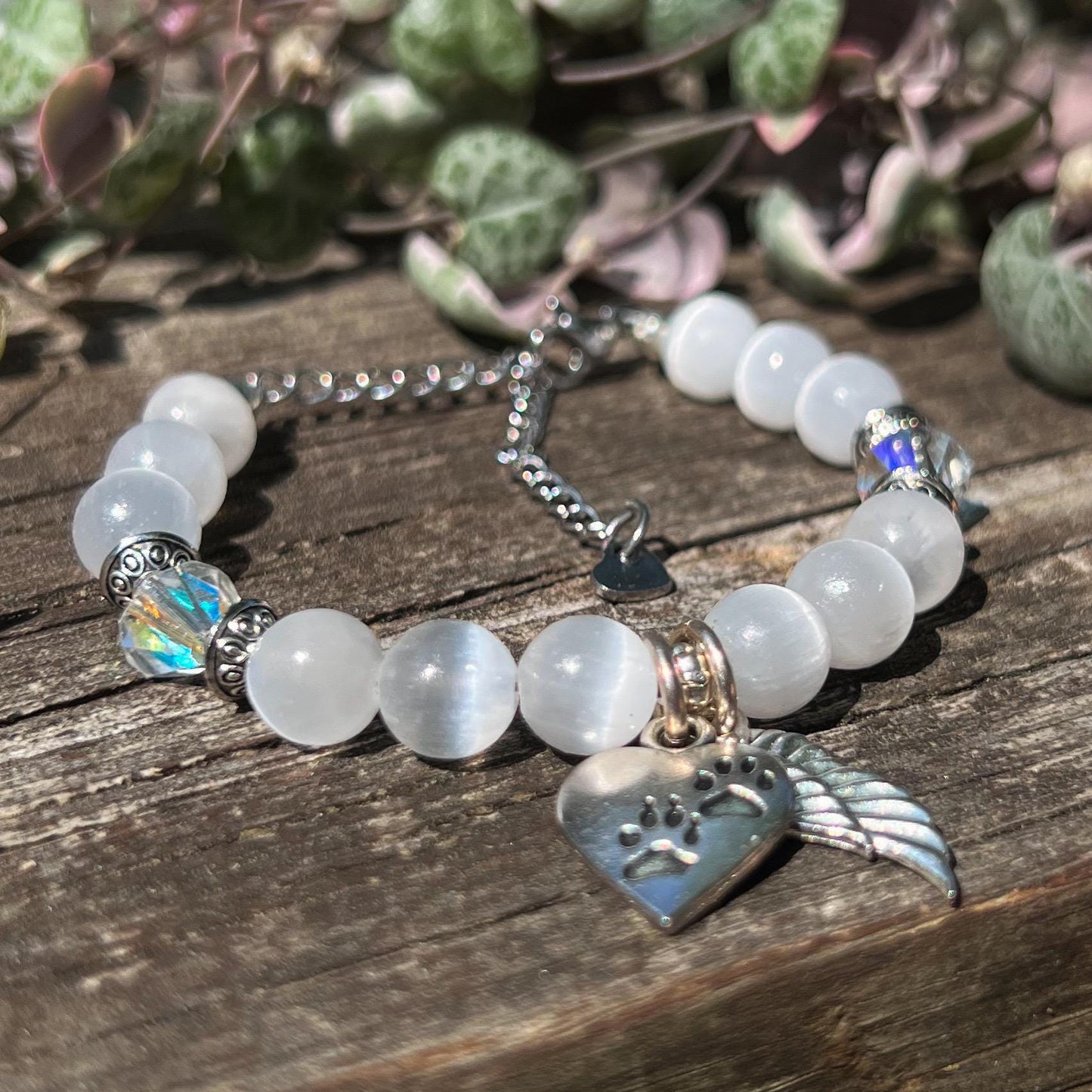 Pet Memorial Selenite Bracelet