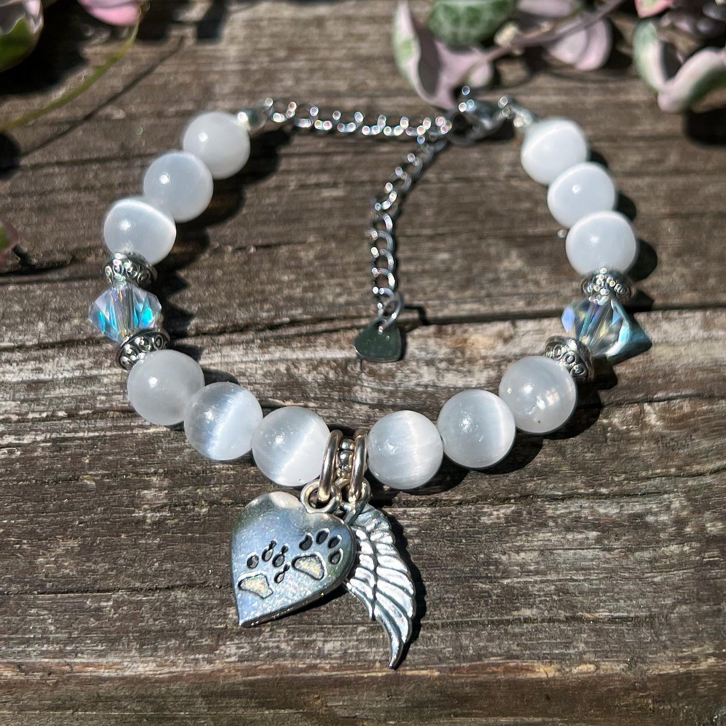 Pet Memorial Selenite Bracelet