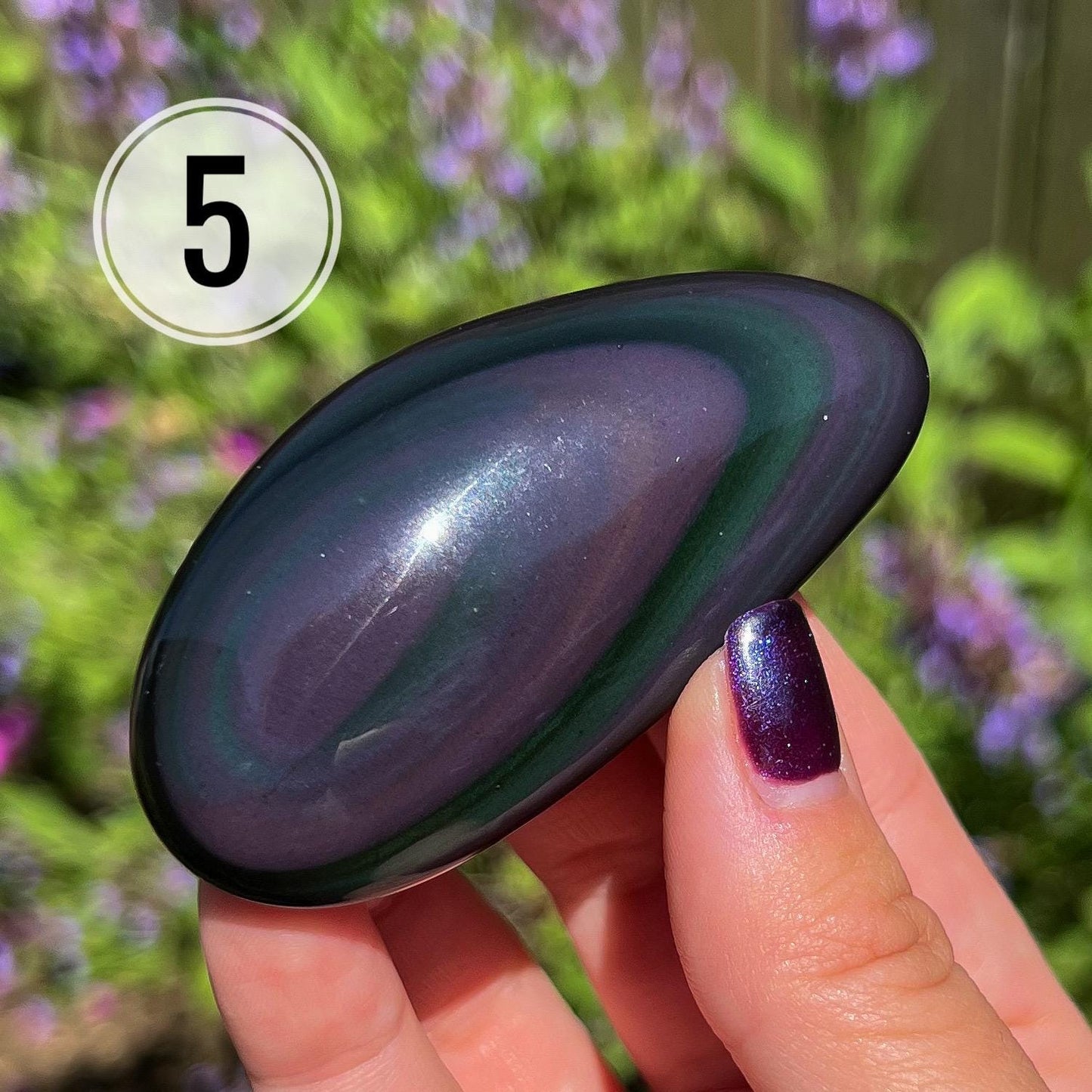 Rainbow Obsidian Palm Stone