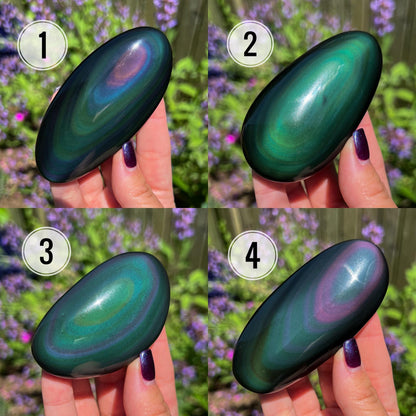 Rainbow Obsidian Palm Stone