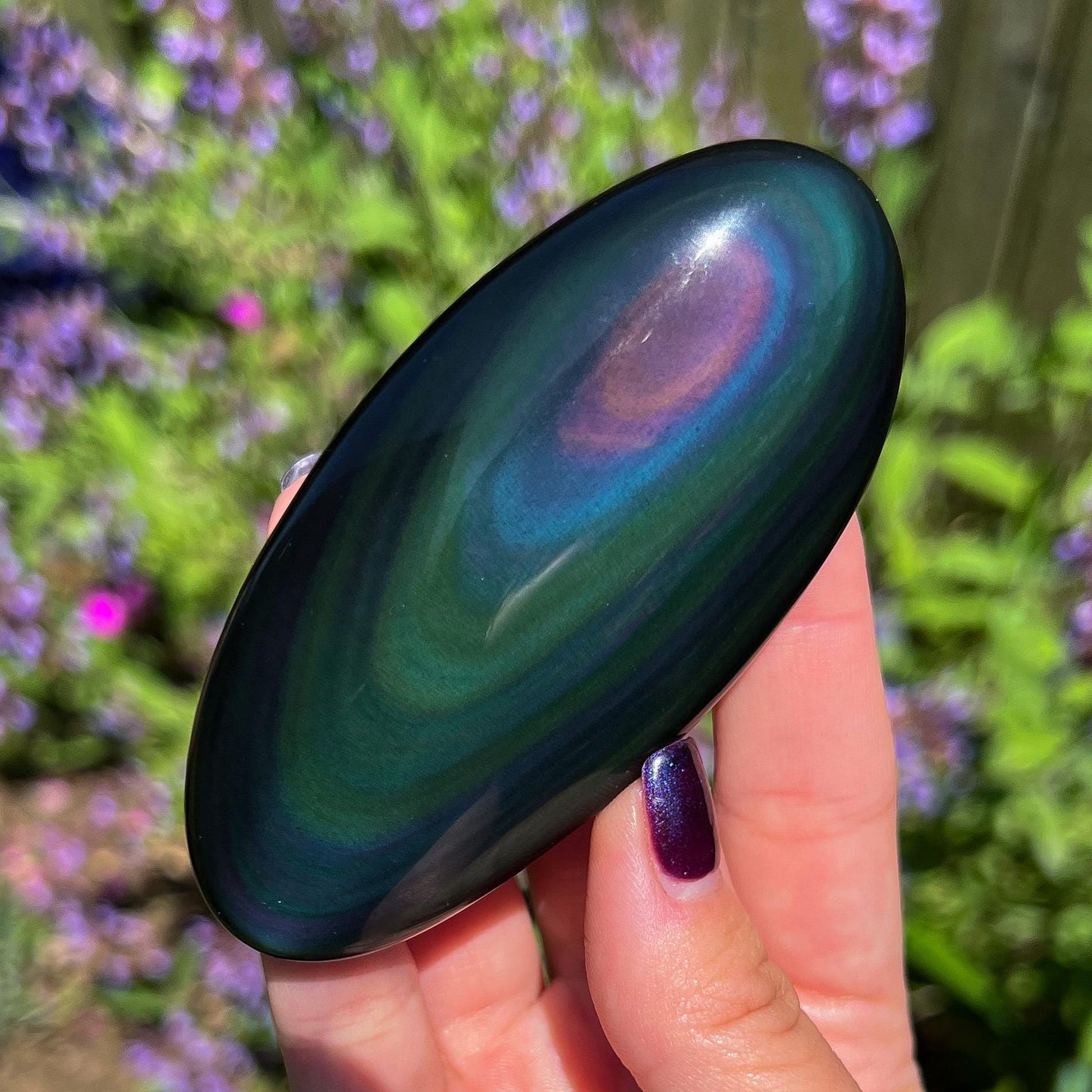 Rainbow Obsidian Palm Stone