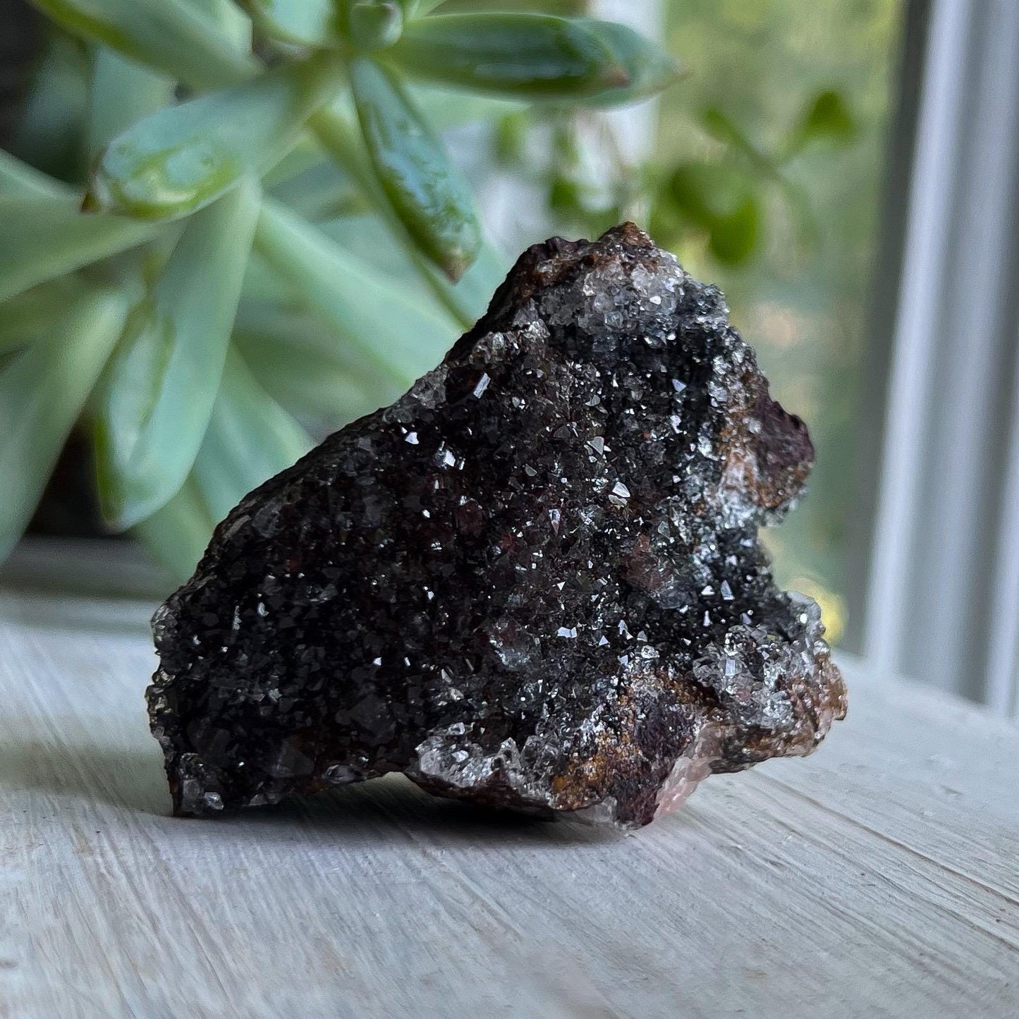 Super Druzy Quartz with Manganese Oxide