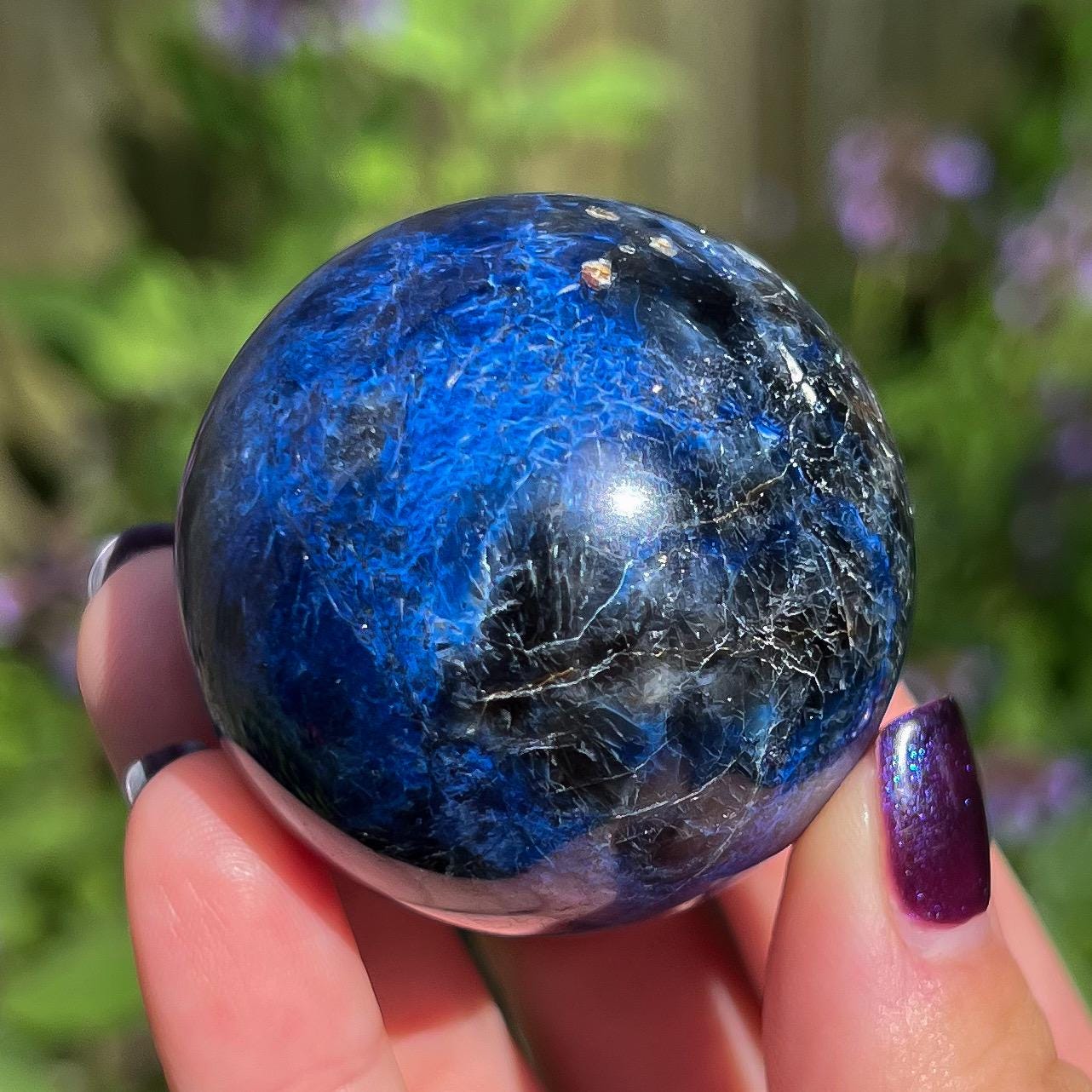 Dumortierite Quartz Sphere