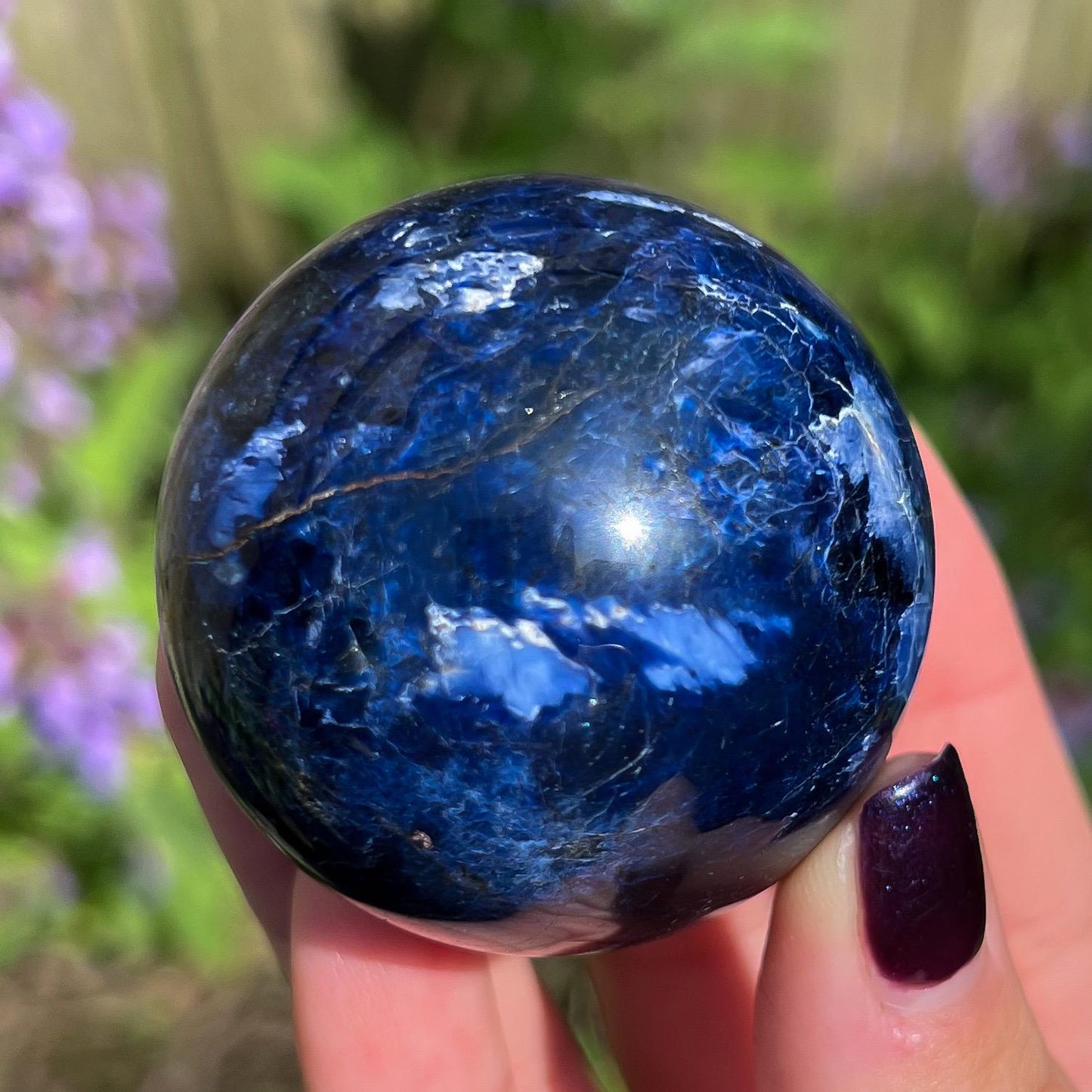 Dumortierite Quartz Sphere