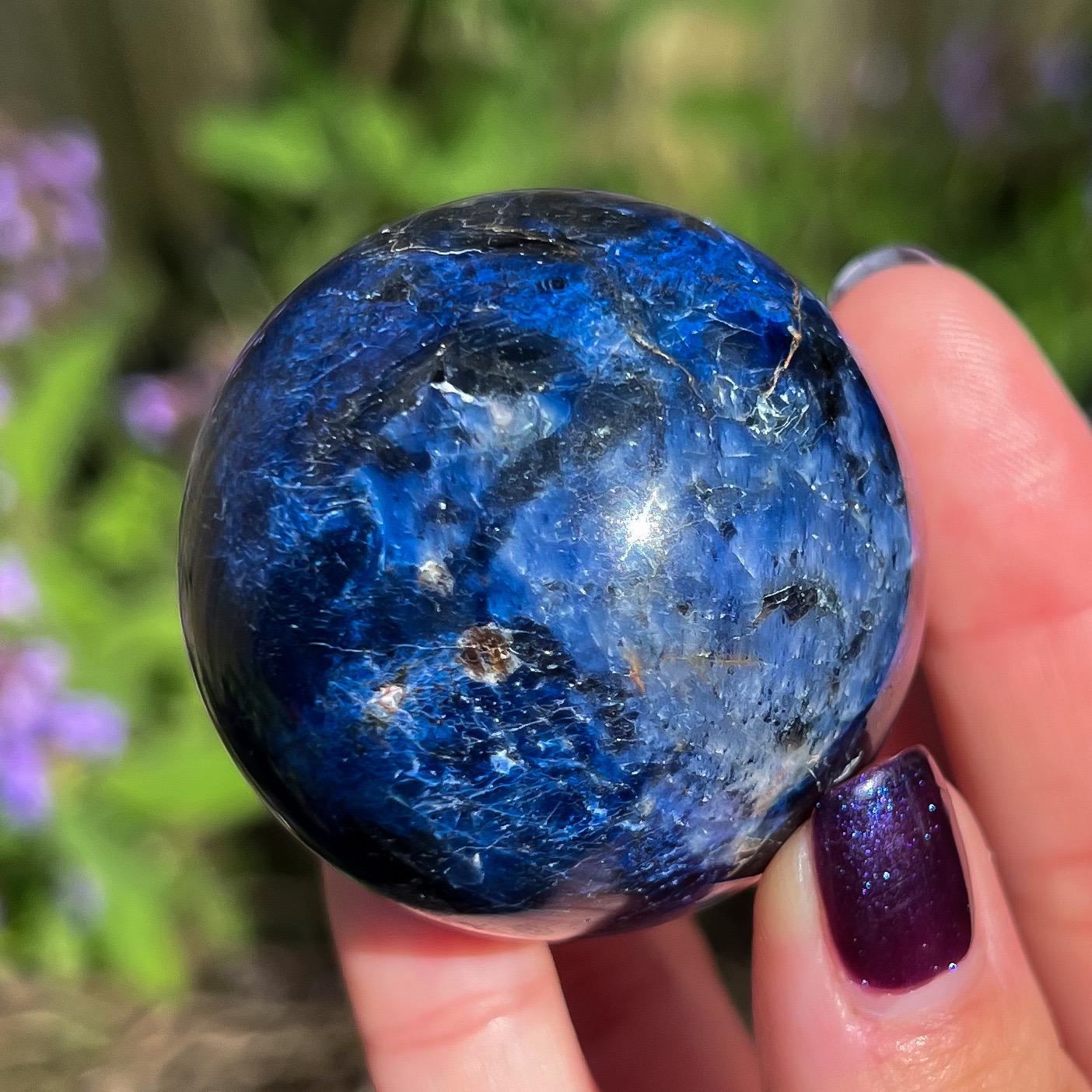 Dumortierite Quartz Sphere