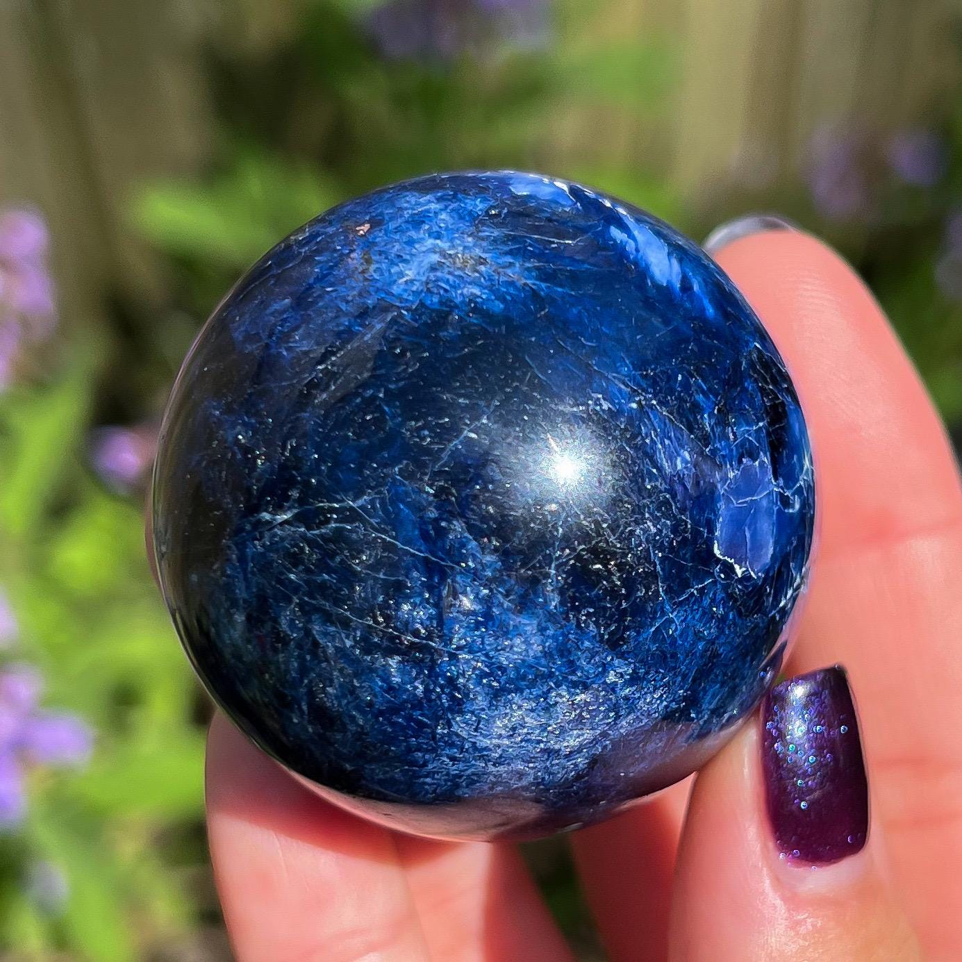 Dumortierite Quartz Sphere