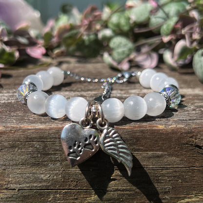 Pet Memorial Selenite Bracelet