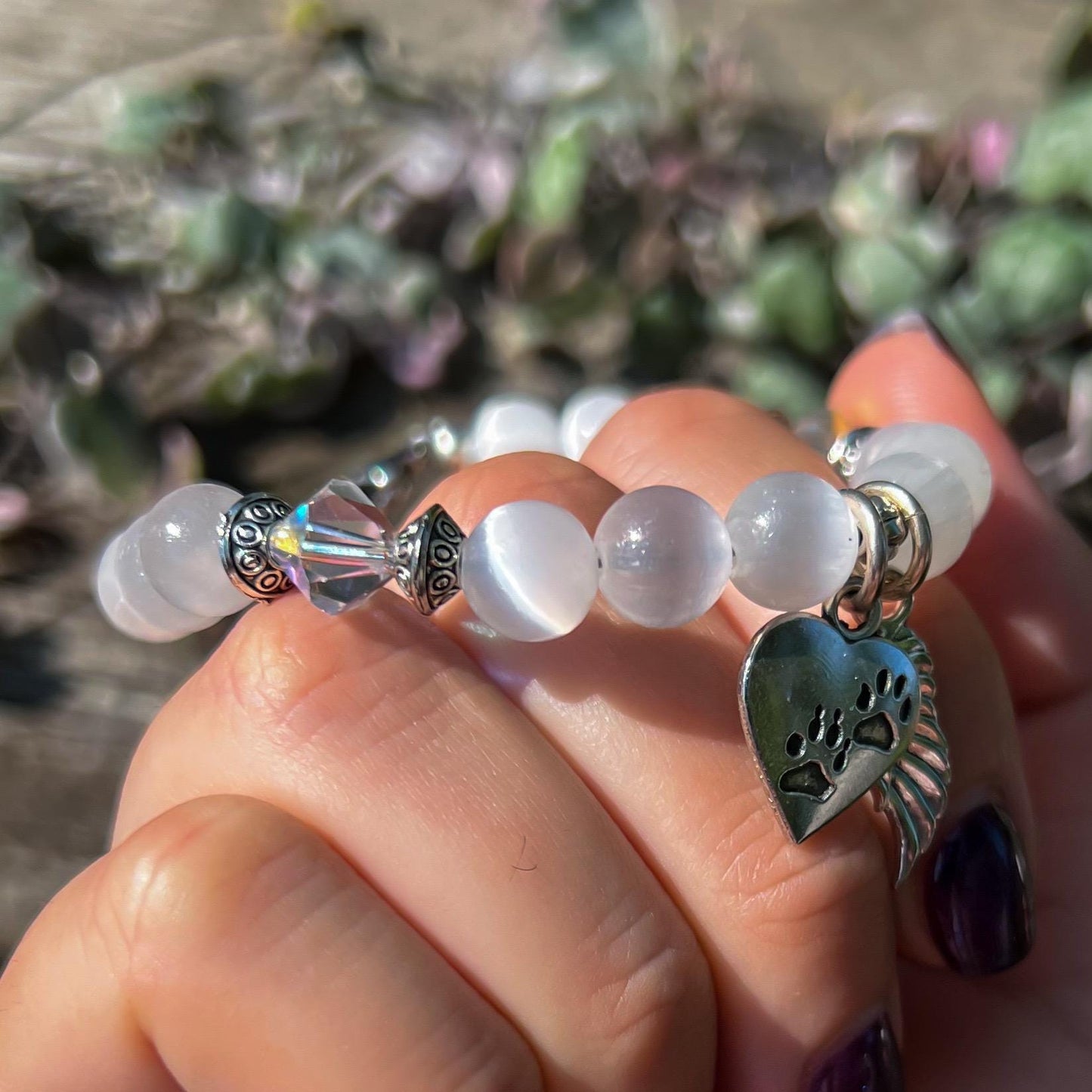 Pet Memorial Selenite Bracelet