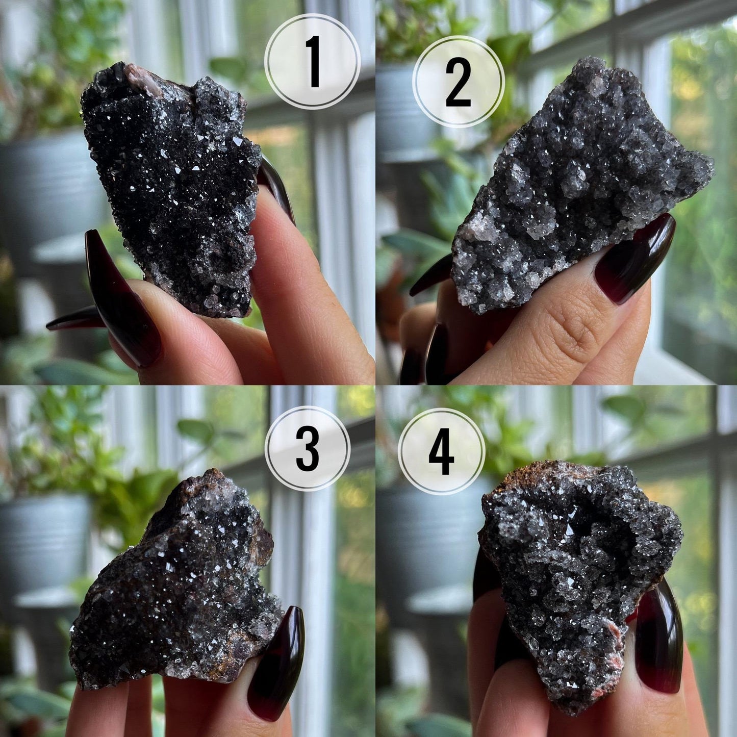 Super Druzy Quartz with Manganese Oxide
