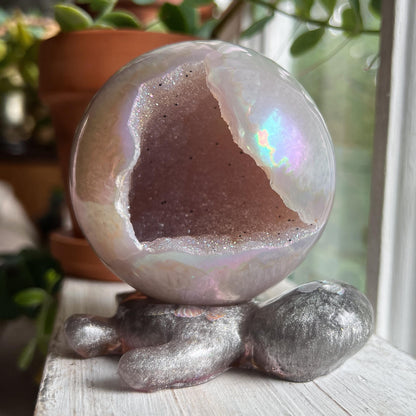 Rainbow Sugar Druzy Agate Sphere