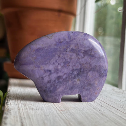 Lavender Jade Zuni Bear
