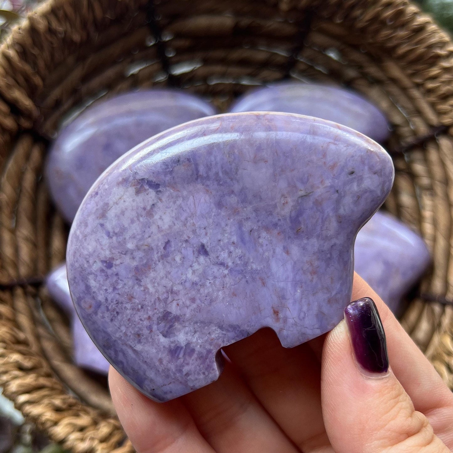 Lavender Jade Zuni Bear
