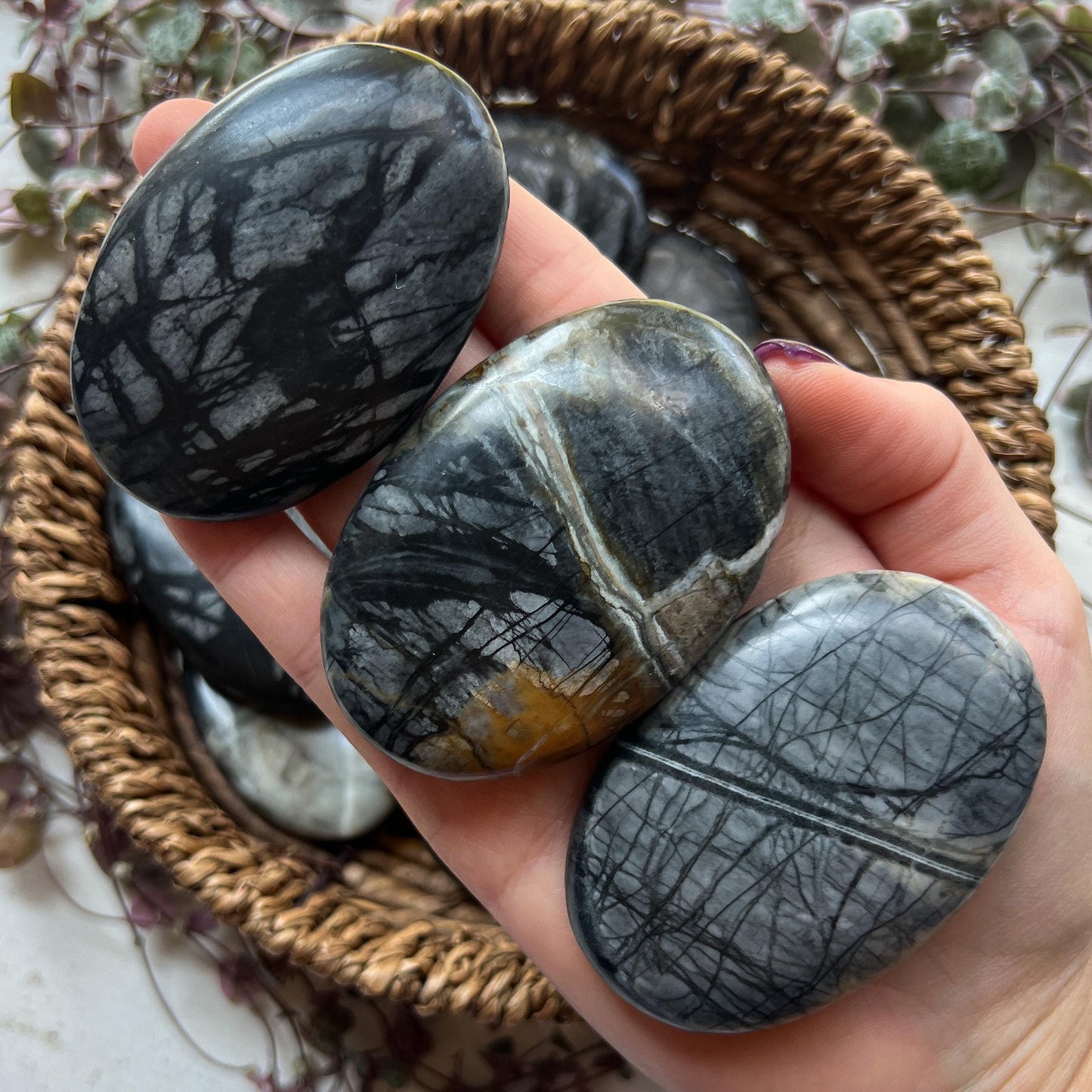 Picasso Marble Palm Stones