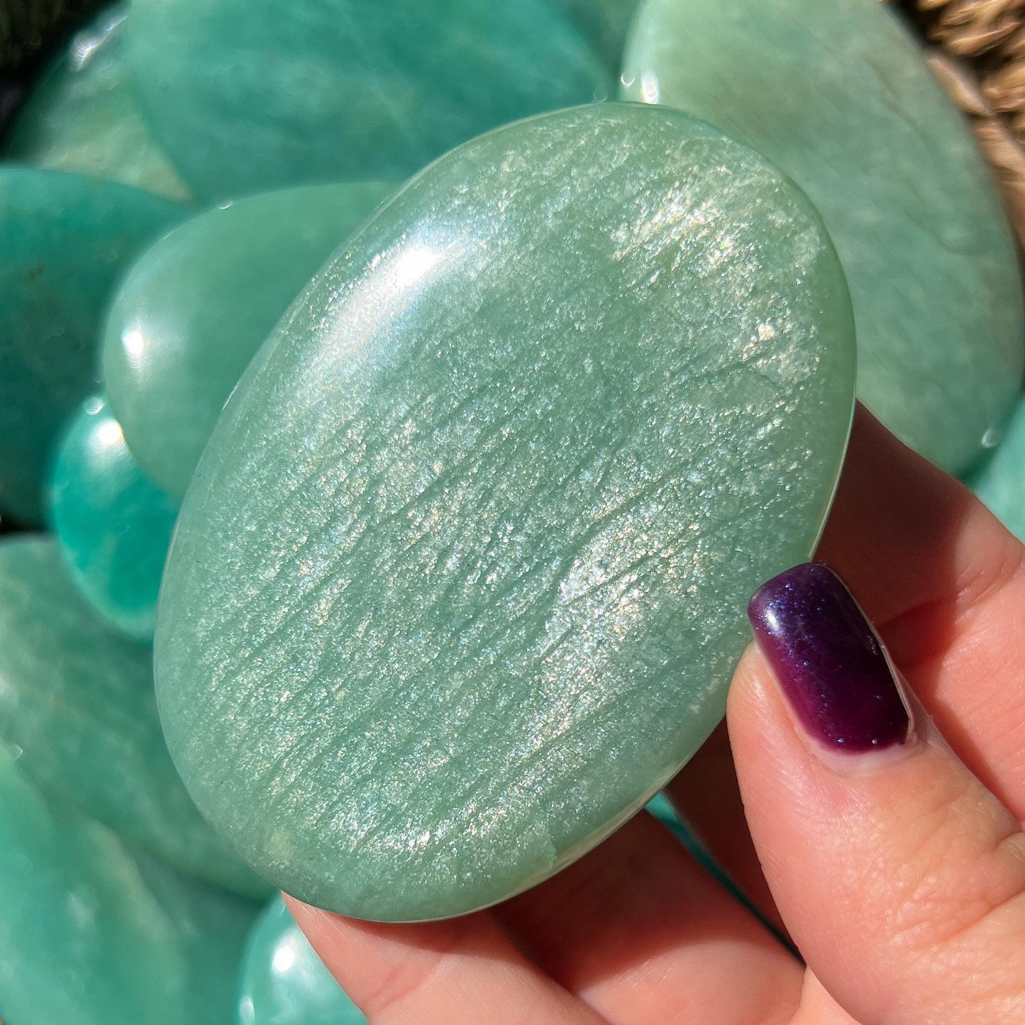 Amazonite Palm Stones