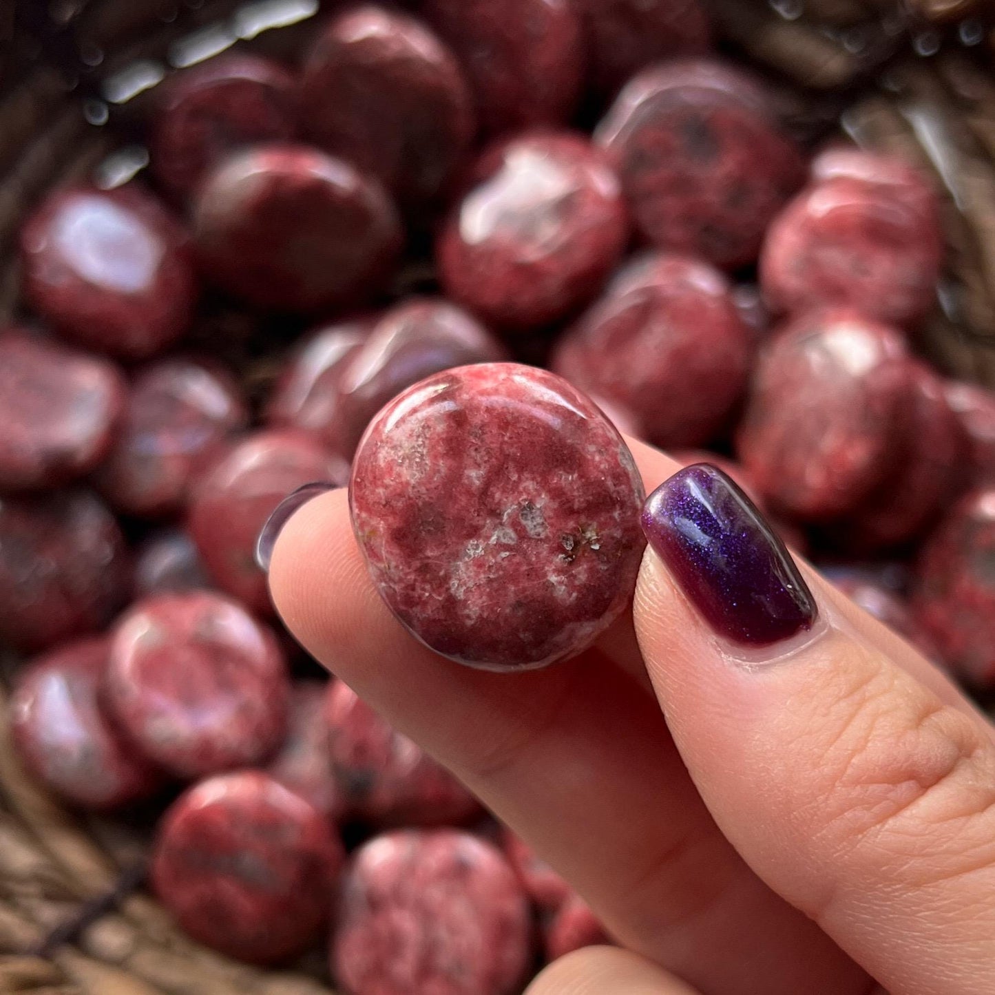 Thulite Flat Tumble Stones