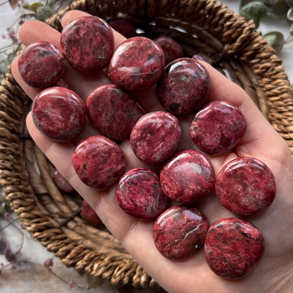 Thulite Flat Tumble Stones