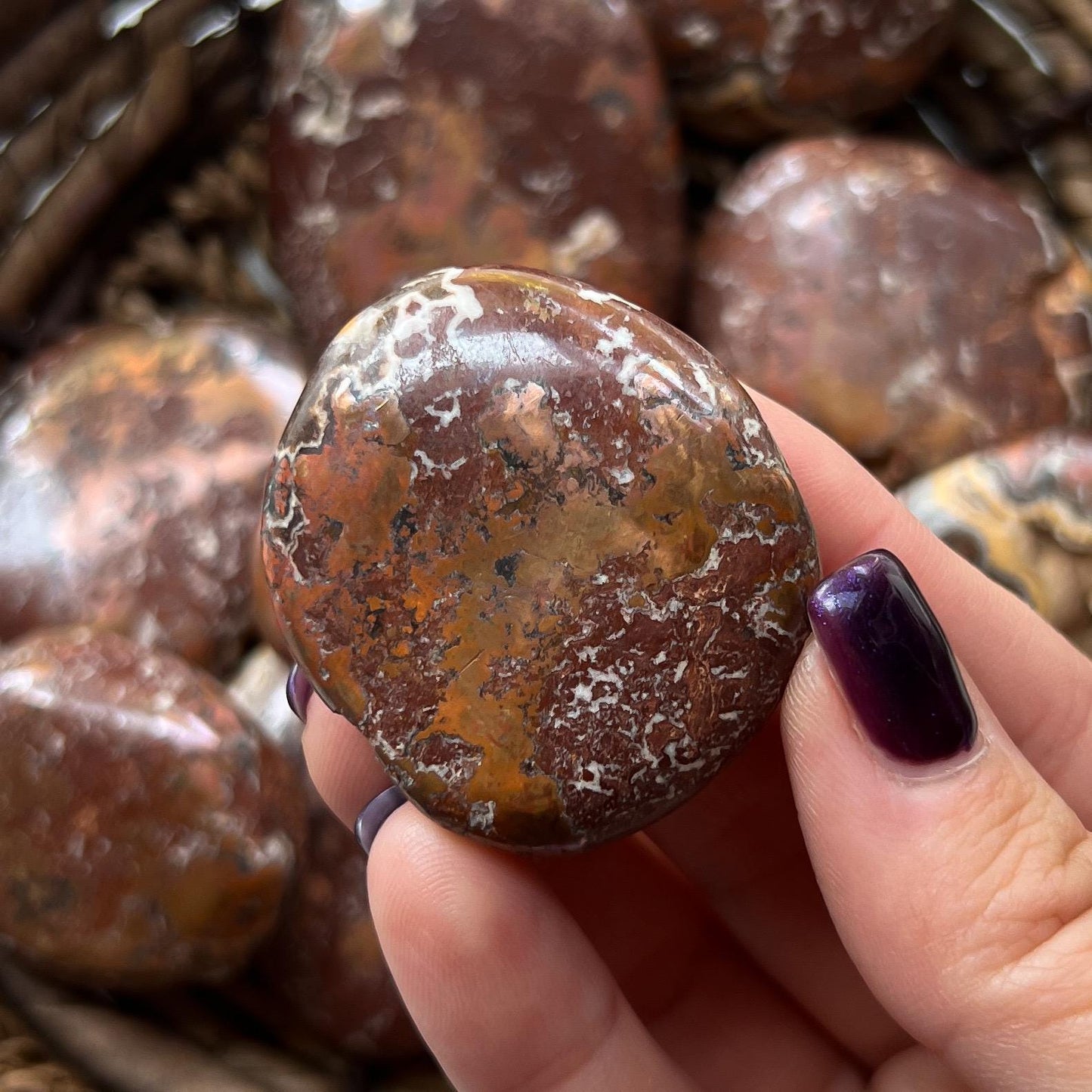 Copper Dolomite Palm Stones