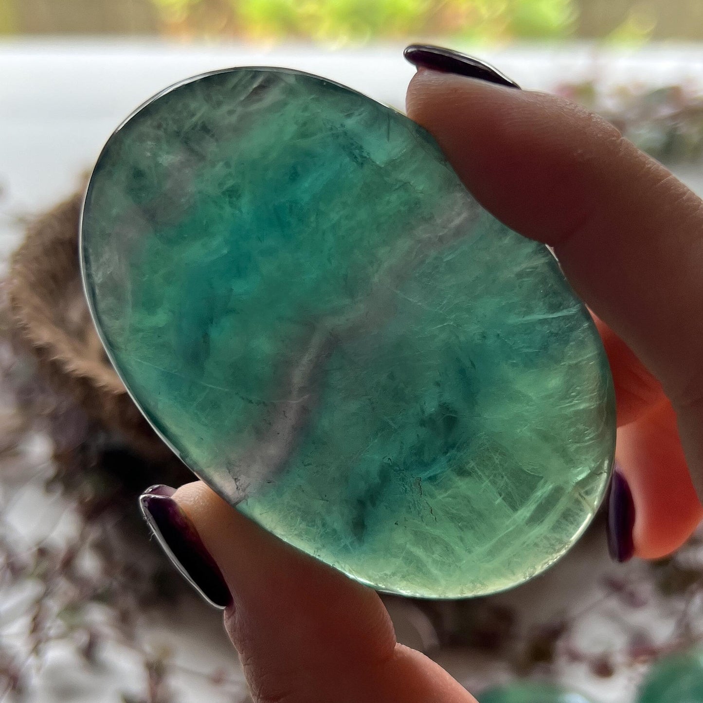 Emerald Green Fluorite Palm Stones