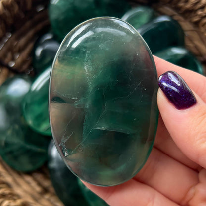 Emerald Green Fluorite Palm Stones