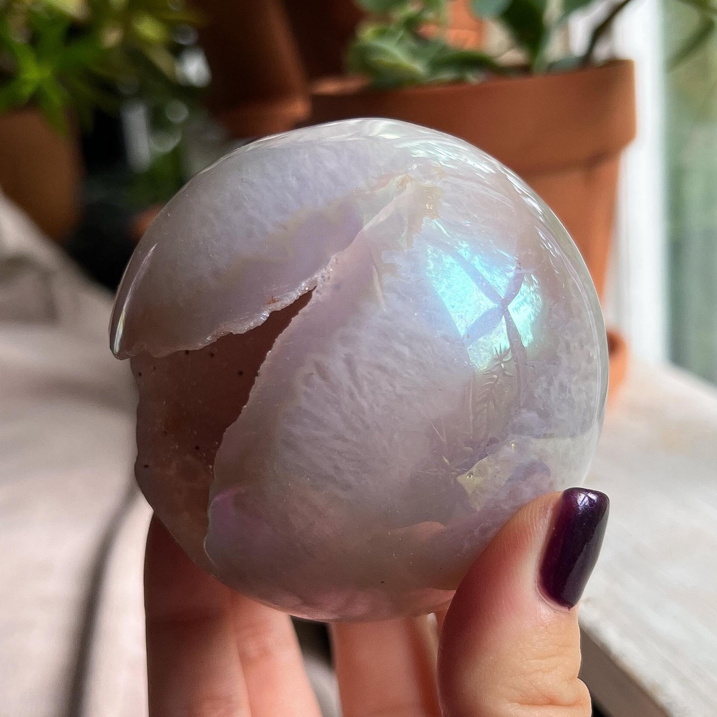 Rainbow Sugar Druzy Agate Sphere