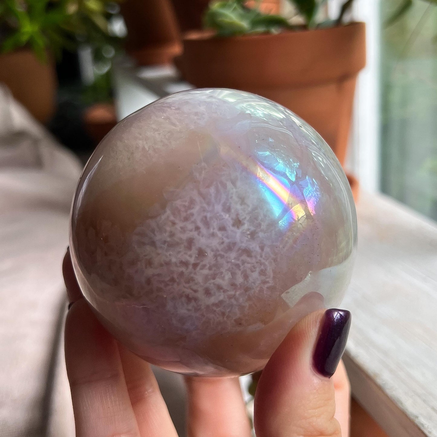 Rainbow Sugar Druzy Agate Sphere