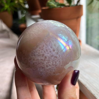 Rainbow Sugar Druzy Agate Sphere