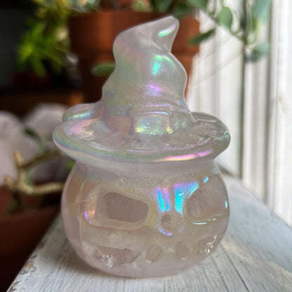 Rainbow Rose Quartz Witch Pumpkin