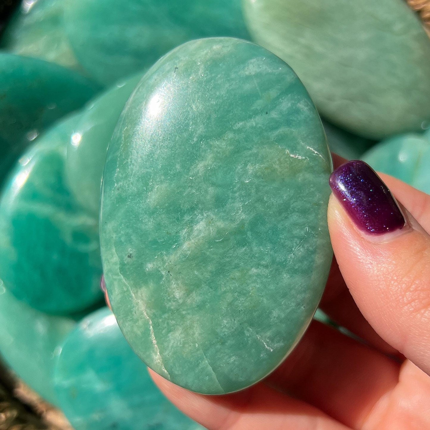 Amazonite Palm Stones