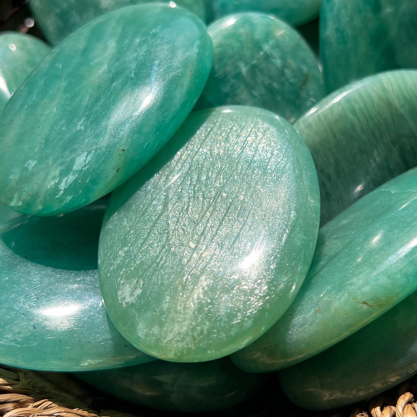 Amazonite Palm Stones