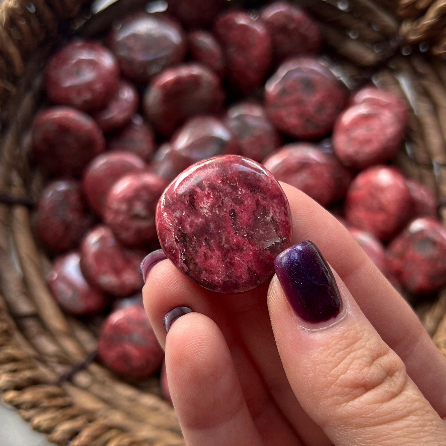 Thulite Flat Tumble Stones