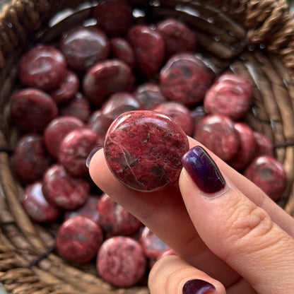 Thulite Flat Tumble Stones
