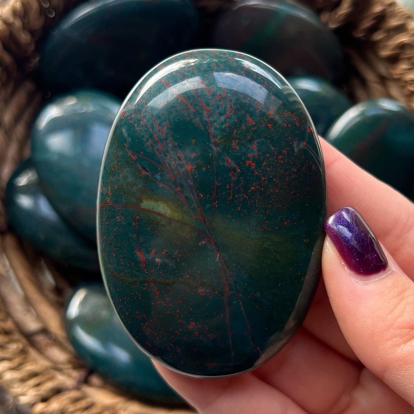 Bloodstone Palm Stones