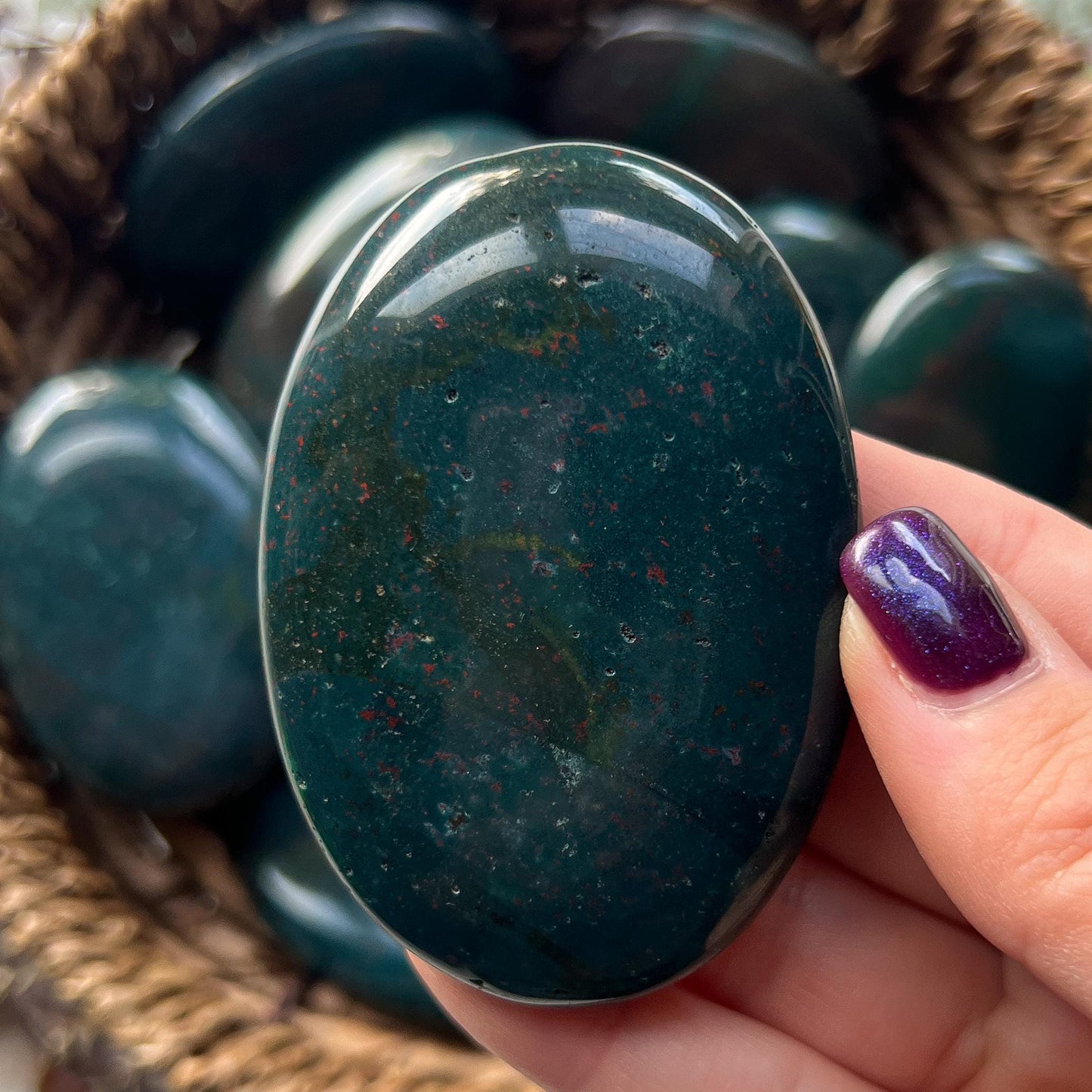 Bloodstone Palm Stones