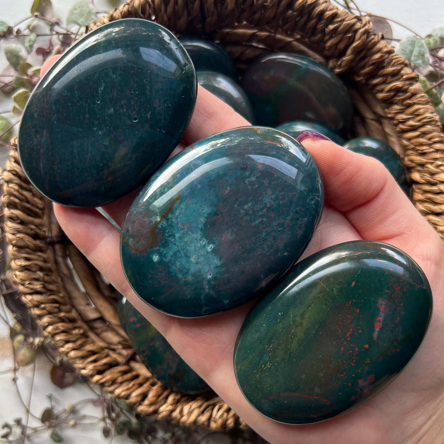 Bloodstone Palm Stones