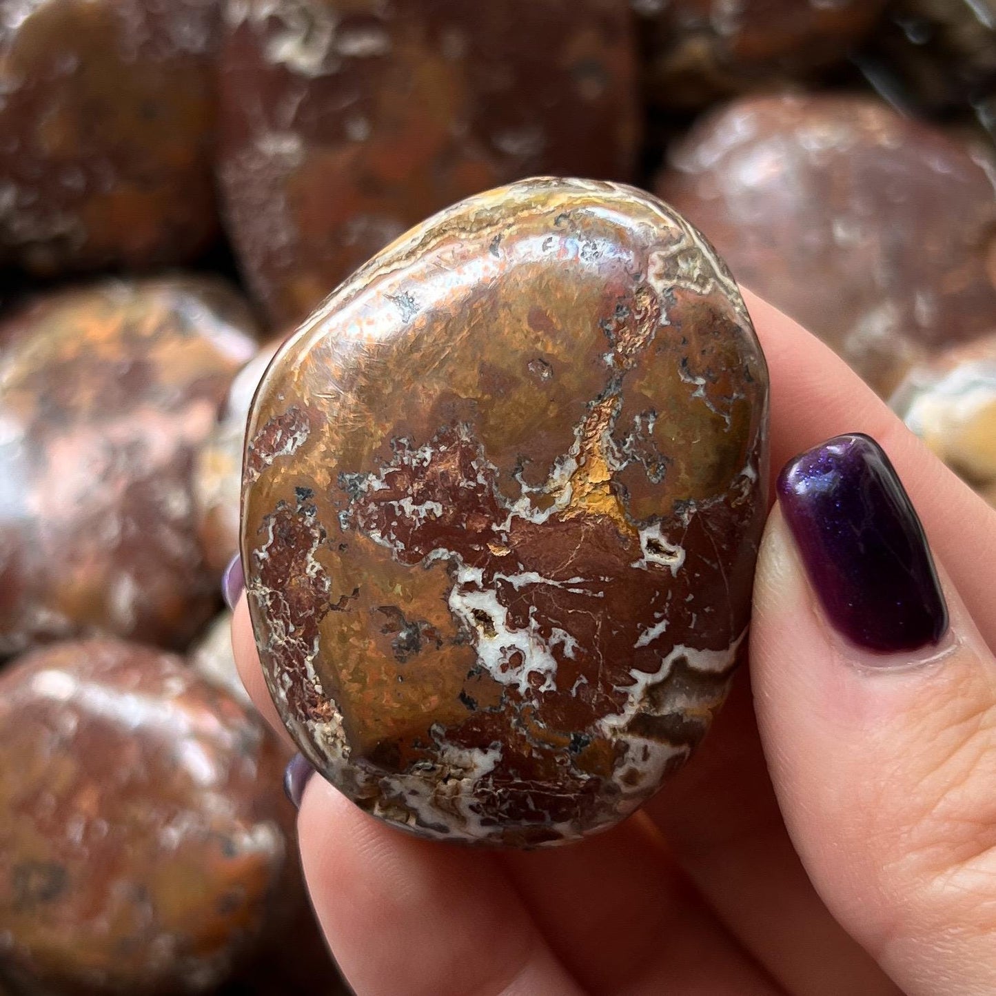 Copper Dolomite Palm Stones