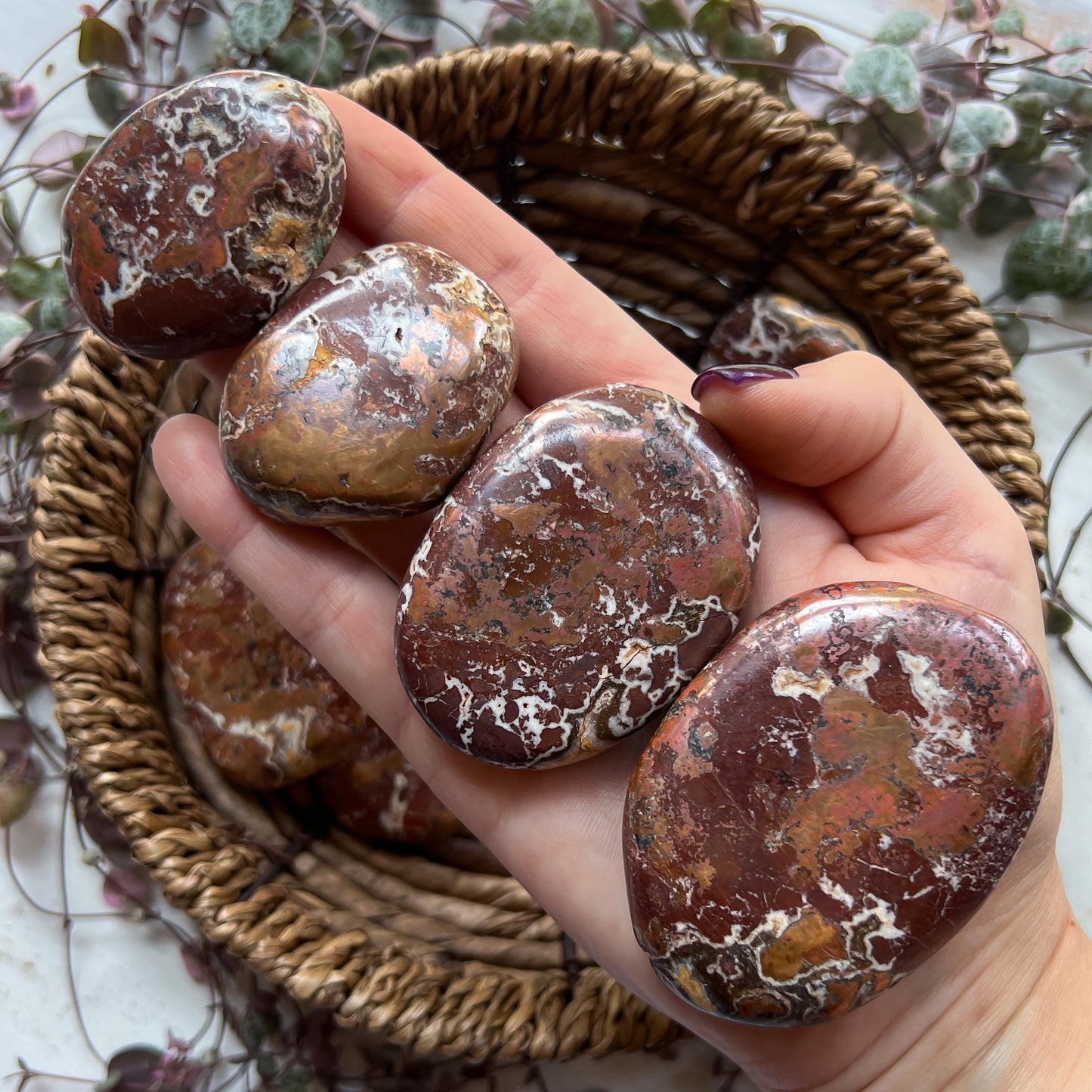 Copper Dolomite Palm Stones