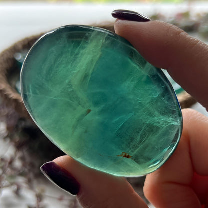 Emerald Green Fluorite Palm Stones