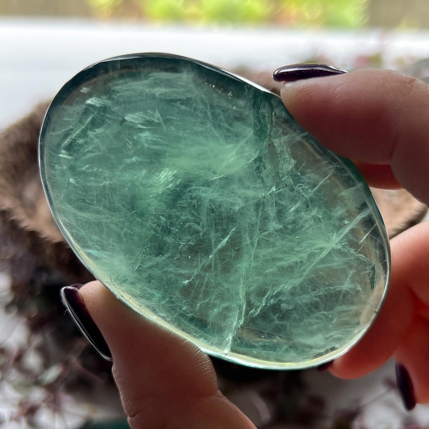 Emerald Green Fluorite Palm Stones