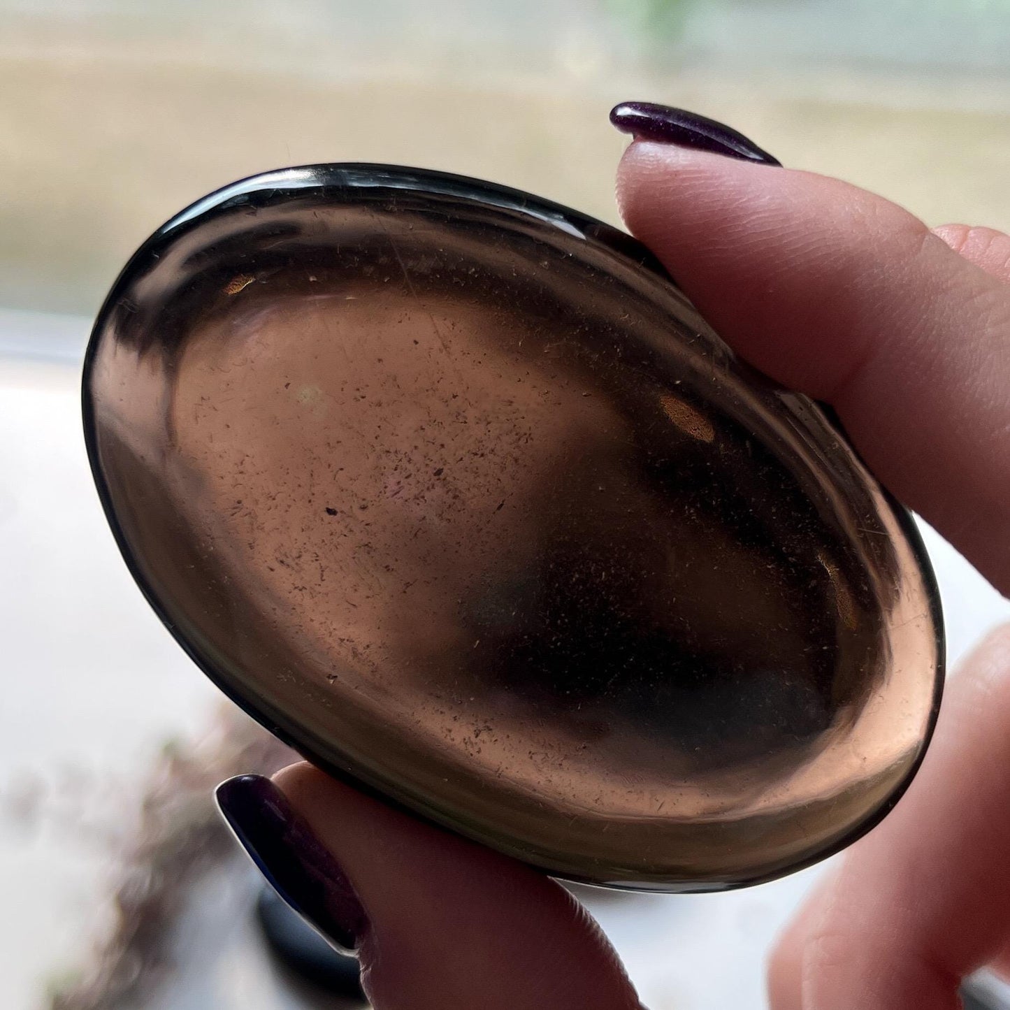 Smoky Obsidian Palm Stones