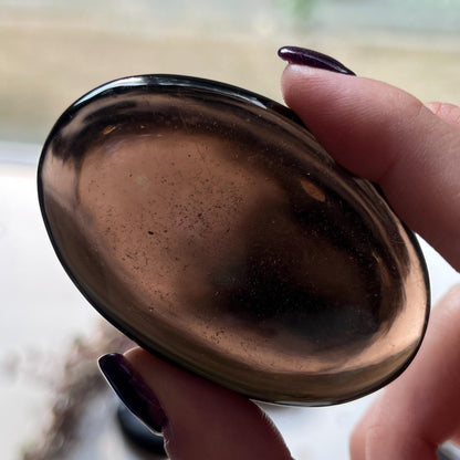 Smoky Obsidian Palm Stones