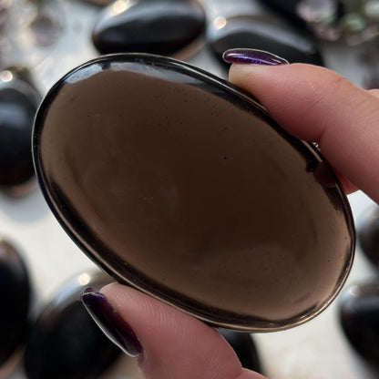 Smoky Obsidian Palm Stones