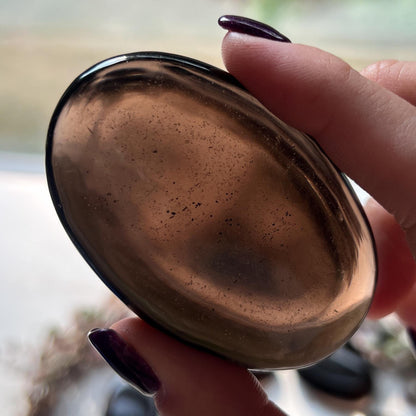 Smoky Obsidian Palm Stones